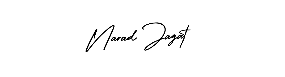 Narad Jagat stylish signature style. Best Handwritten Sign (AmerikaSignatureDemo-Regular) for my name. Handwritten Signature Collection Ideas for my name Narad Jagat. Narad Jagat signature style 3 images and pictures png