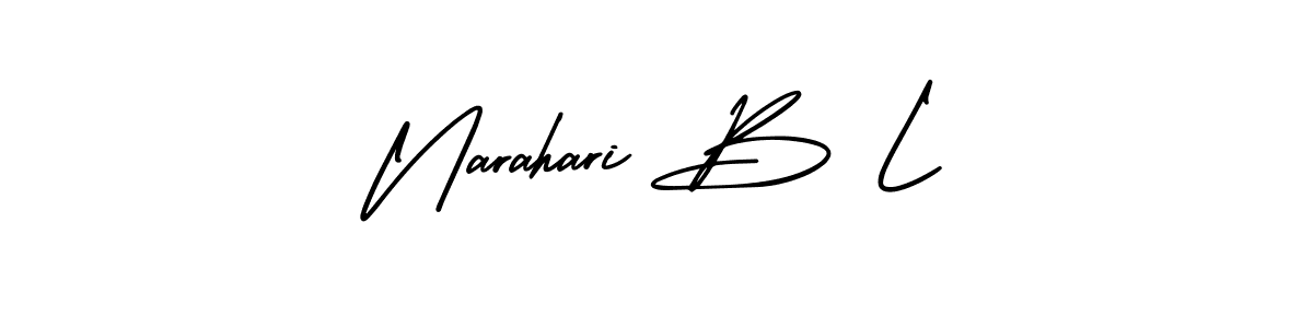 How to make Narahari B L signature? AmerikaSignatureDemo-Regular is a professional autograph style. Create handwritten signature for Narahari B L name. Narahari B L signature style 3 images and pictures png