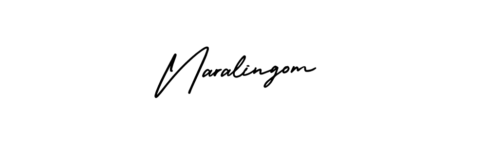 Naralingom stylish signature style. Best Handwritten Sign (AmerikaSignatureDemo-Regular) for my name. Handwritten Signature Collection Ideas for my name Naralingom. Naralingom signature style 3 images and pictures png