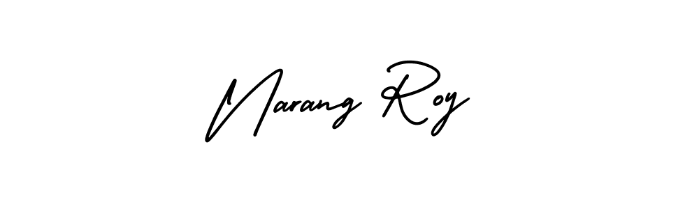 Use a signature maker to create a handwritten signature online. With this signature software, you can design (AmerikaSignatureDemo-Regular) your own signature for name Narang Roy. Narang Roy signature style 3 images and pictures png