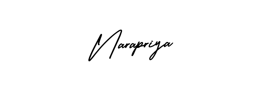It looks lik you need a new signature style for name Narapriya. Design unique handwritten (AmerikaSignatureDemo-Regular) signature with our free signature maker in just a few clicks. Narapriya signature style 3 images and pictures png