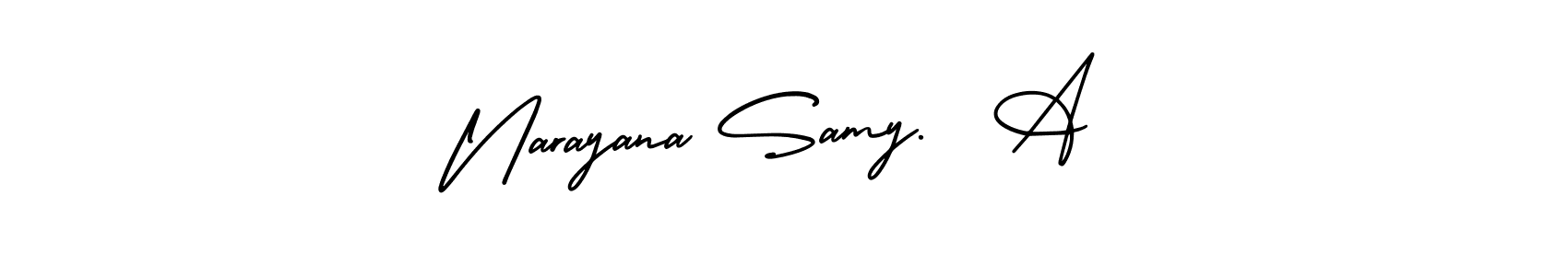 Create a beautiful signature design for name Narayana Samy.  A. With this signature (AmerikaSignatureDemo-Regular) fonts, you can make a handwritten signature for free. Narayana Samy.  A signature style 3 images and pictures png