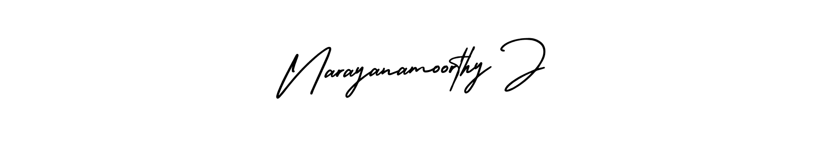 Narayanamoorthy J stylish signature style. Best Handwritten Sign (AmerikaSignatureDemo-Regular) for my name. Handwritten Signature Collection Ideas for my name Narayanamoorthy J. Narayanamoorthy J signature style 3 images and pictures png