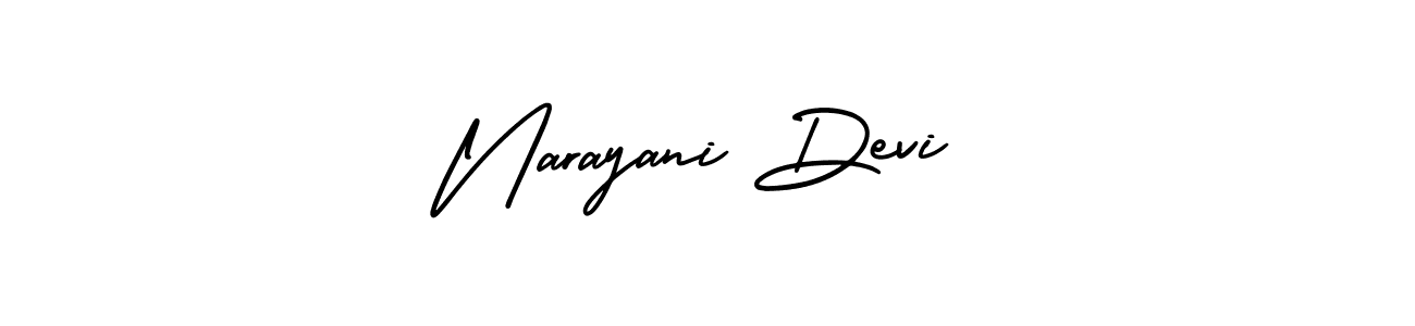How to make Narayani Devi name signature. Use AmerikaSignatureDemo-Regular style for creating short signs online. This is the latest handwritten sign. Narayani Devi signature style 3 images and pictures png