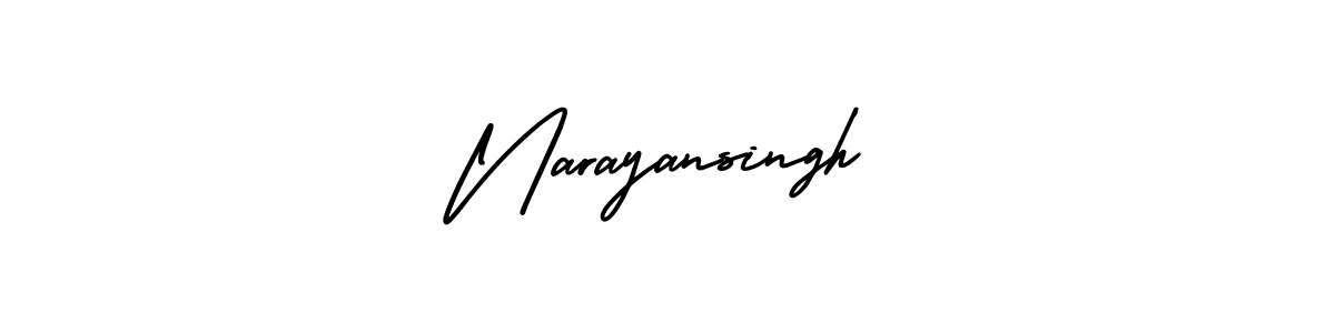 The best way (AmerikaSignatureDemo-Regular) to make a short signature is to pick only two or three words in your name. The name Narayansingh include a total of six letters. For converting this name. Narayansingh signature style 3 images and pictures png
