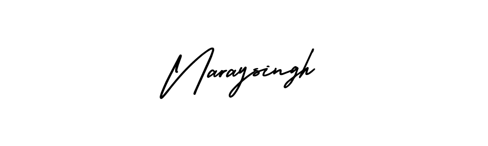 You should practise on your own different ways (AmerikaSignatureDemo-Regular) to write your name (Naraysingh) in signature. don't let someone else do it for you. Naraysingh signature style 3 images and pictures png