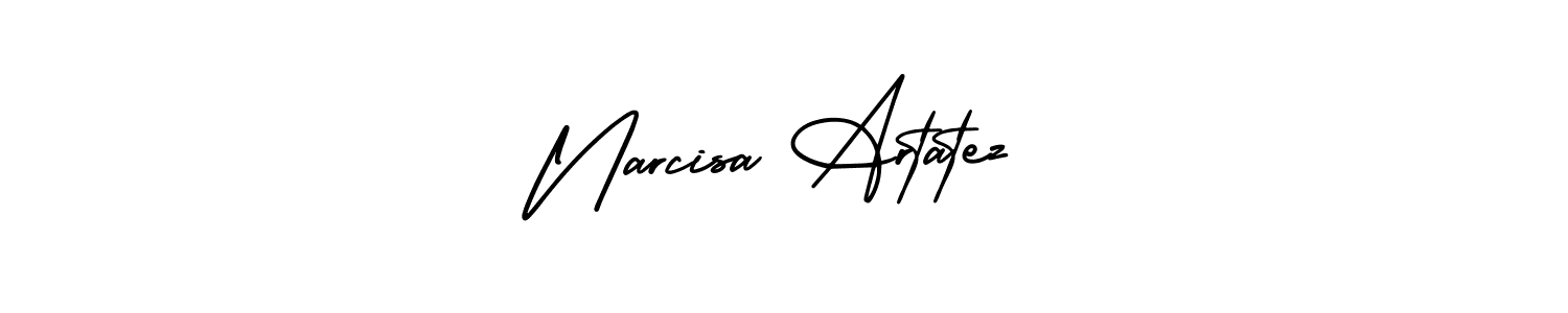 How to make Narcisa Artatez name signature. Use AmerikaSignatureDemo-Regular style for creating short signs online. This is the latest handwritten sign. Narcisa Artatez signature style 3 images and pictures png