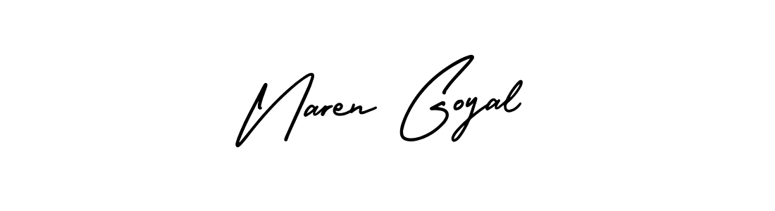 The best way (AmerikaSignatureDemo-Regular) to make a short signature is to pick only two or three words in your name. The name Naren Goyal include a total of six letters. For converting this name. Naren Goyal signature style 3 images and pictures png