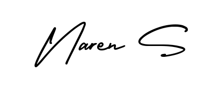 A stylish, flowing autograph style designed for name Naren S using AmerikaSignatureDemo-Regular typography. Perfect for digital creative projects. Naren S signature style 3 images and pictures png