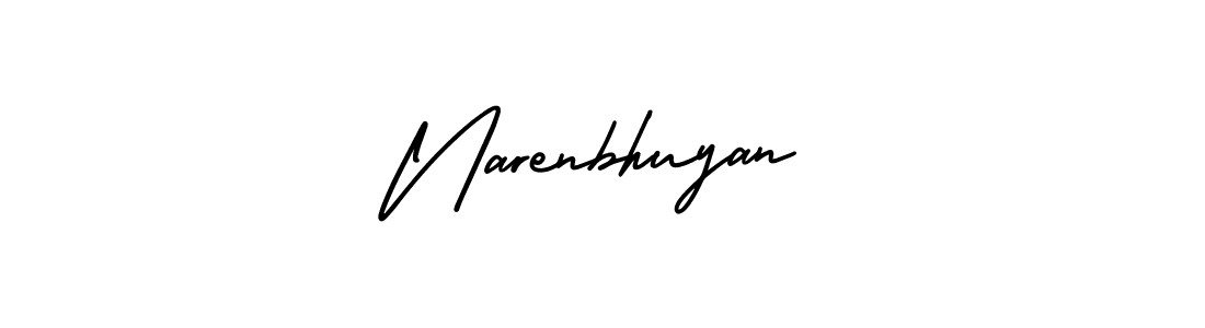 Narenbhuyan stylish signature style. Best Handwritten Sign (AmerikaSignatureDemo-Regular) for my name. Handwritten Signature Collection Ideas for my name Narenbhuyan. Narenbhuyan signature style 3 images and pictures png