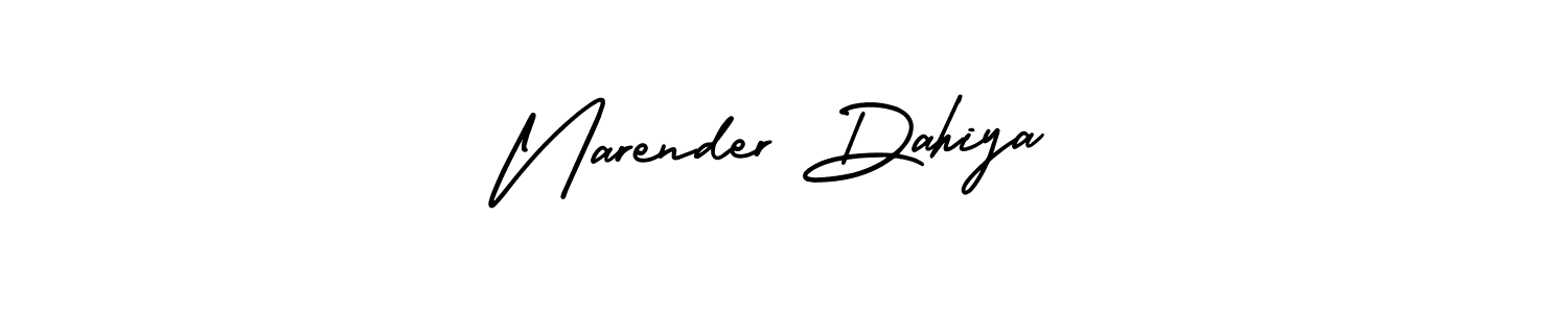 How to make Narender Dahiya name signature. Use AmerikaSignatureDemo-Regular style for creating short signs online. This is the latest handwritten sign. Narender Dahiya signature style 3 images and pictures png