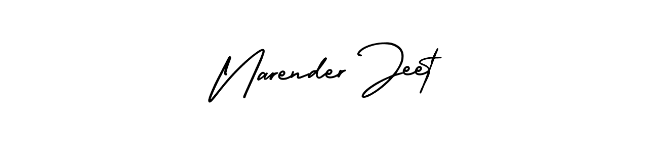 How to make Narender Jeet name signature. Use AmerikaSignatureDemo-Regular style for creating short signs online. This is the latest handwritten sign. Narender Jeet signature style 3 images and pictures png