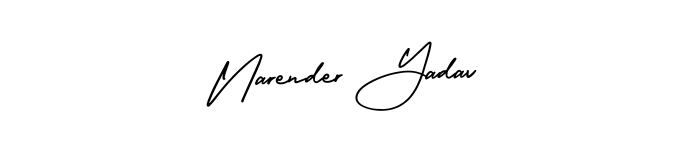 How to make Narender Yadav name signature. Use AmerikaSignatureDemo-Regular style for creating short signs online. This is the latest handwritten sign. Narender Yadav signature style 3 images and pictures png