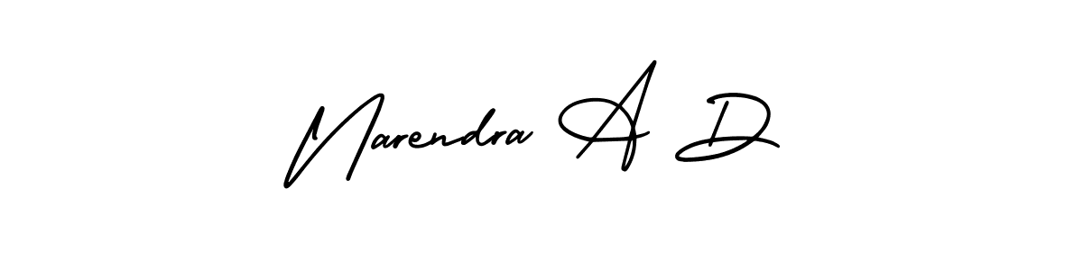 Make a beautiful signature design for name Narendra A D. With this signature (AmerikaSignatureDemo-Regular) style, you can create a handwritten signature for free. Narendra A D signature style 3 images and pictures png