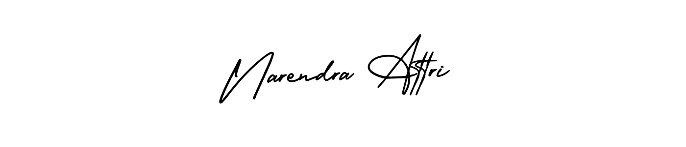 How to make Narendra Attri name signature. Use AmerikaSignatureDemo-Regular style for creating short signs online. This is the latest handwritten sign. Narendra Attri signature style 3 images and pictures png