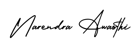 Discover how Narendra Awasthi looks in an executive cursive font (AmerikaSignatureDemo-Regular). Perfect for legal documents, invoices, and certificates. Narendra Awasthi signature style 3 images and pictures png