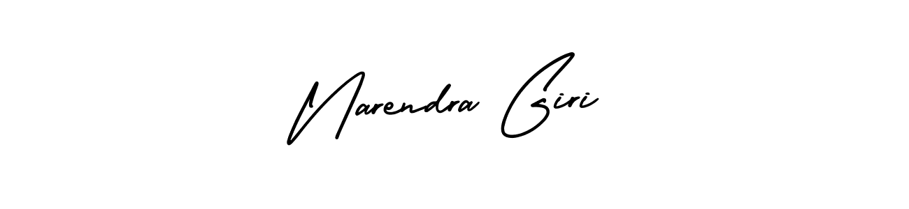 The best way (AmerikaSignatureDemo-Regular) to make a short signature is to pick only two or three words in your name. The name Narendra Giri include a total of six letters. For converting this name. Narendra Giri signature style 3 images and pictures png