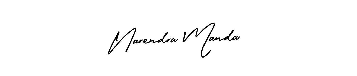 This is the best signature style for the Narendra Manda name. Also you like these signature font (AmerikaSignatureDemo-Regular). Mix name signature. Narendra Manda signature style 3 images and pictures png