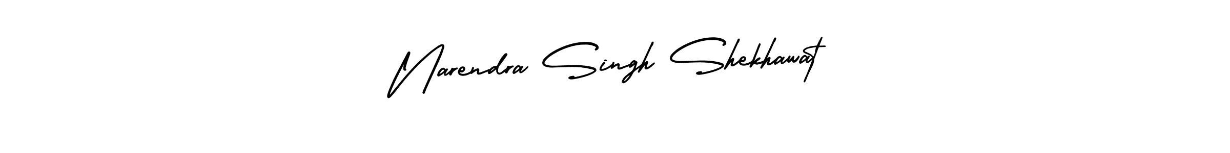 You should practise on your own different ways (AmerikaSignatureDemo-Regular) to write your name (Narendra Singh Shekhawat) in signature. don't let someone else do it for you. Narendra Singh Shekhawat signature style 3 images and pictures png