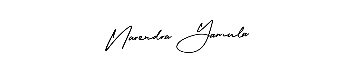 How to make Narendra Yamula name signature. Use AmerikaSignatureDemo-Regular style for creating short signs online. This is the latest handwritten sign. Narendra Yamula signature style 3 images and pictures png