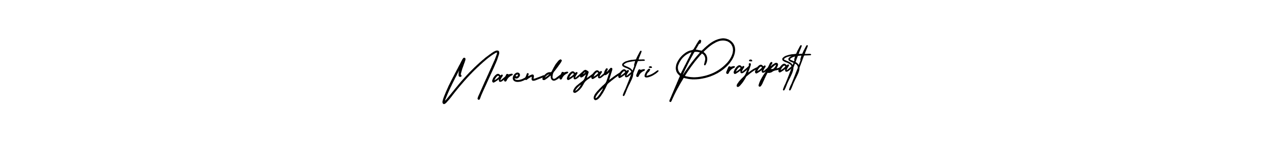 It looks lik you need a new signature style for name Narendragayatri Prajapatt. Design unique handwritten (AmerikaSignatureDemo-Regular) signature with our free signature maker in just a few clicks. Narendragayatri Prajapatt signature style 3 images and pictures png