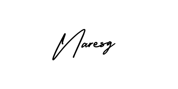 How to make Naresg name signature. Use AmerikaSignatureDemo-Regular style for creating short signs online. This is the latest handwritten sign. Naresg signature style 3 images and pictures png