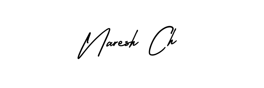 Naresh Ch stylish signature style. Best Handwritten Sign (AmerikaSignatureDemo-Regular) for my name. Handwritten Signature Collection Ideas for my name Naresh Ch. Naresh Ch signature style 3 images and pictures png