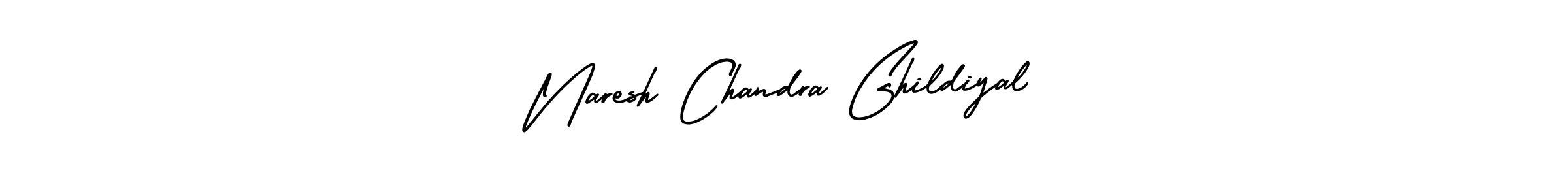 The best way (AmerikaSignatureDemo-Regular) to make a short signature is to pick only two or three words in your name. The name Naresh Chandra Ghildiyal include a total of six letters. For converting this name. Naresh Chandra Ghildiyal signature style 3 images and pictures png