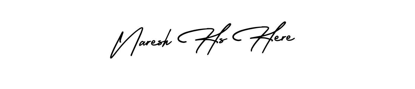 How to make Naresh Hs Here name signature. Use AmerikaSignatureDemo-Regular style for creating short signs online. This is the latest handwritten sign. Naresh Hs Here signature style 3 images and pictures png