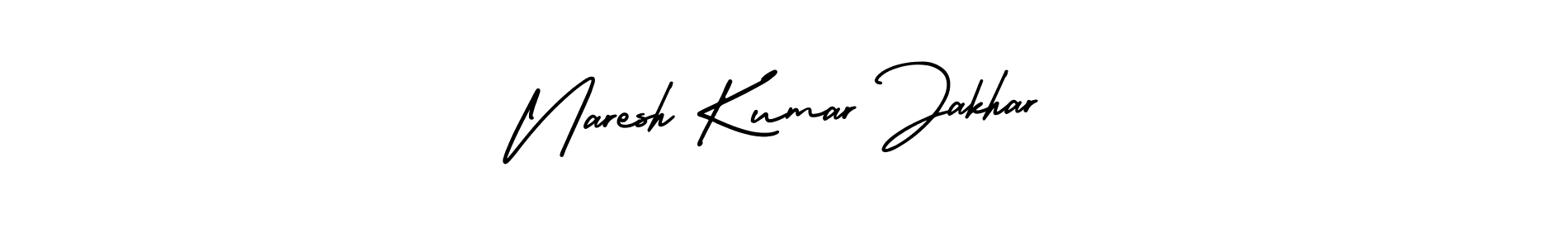 The best way (AmerikaSignatureDemo-Regular) to make a short signature is to pick only two or three words in your name. The name Naresh Kumar Jakhar include a total of six letters. For converting this name. Naresh Kumar Jakhar signature style 3 images and pictures png