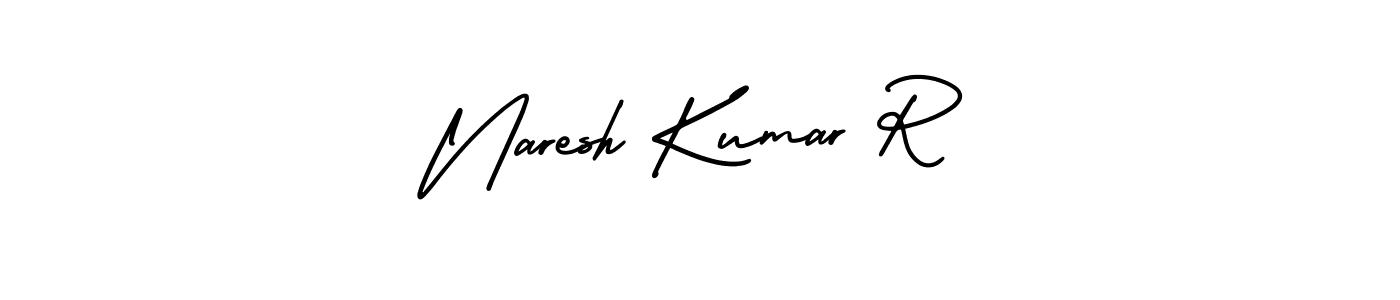 AmerikaSignatureDemo-Regular is a professional signature style that is perfect for those who want to add a touch of class to their signature. It is also a great choice for those who want to make their signature more unique. Get Naresh Kumar R name to fancy signature for free. Naresh Kumar R signature style 3 images and pictures png