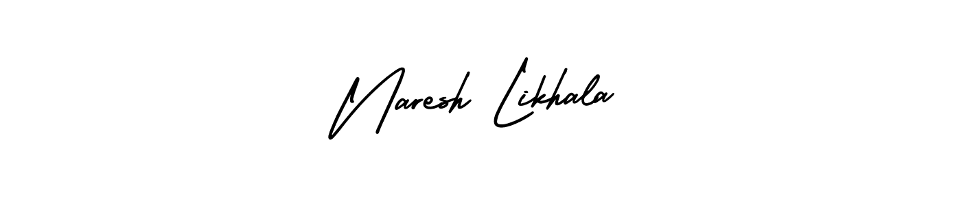 The best way (AmerikaSignatureDemo-Regular) to make a short signature is to pick only two or three words in your name. The name Naresh Likhala include a total of six letters. For converting this name. Naresh Likhala signature style 3 images and pictures png