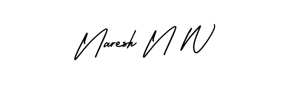 Also You can easily find your signature by using the search form. We will create Naresh N W name handwritten signature images for you free of cost using AmerikaSignatureDemo-Regular sign style. Naresh N W signature style 3 images and pictures png