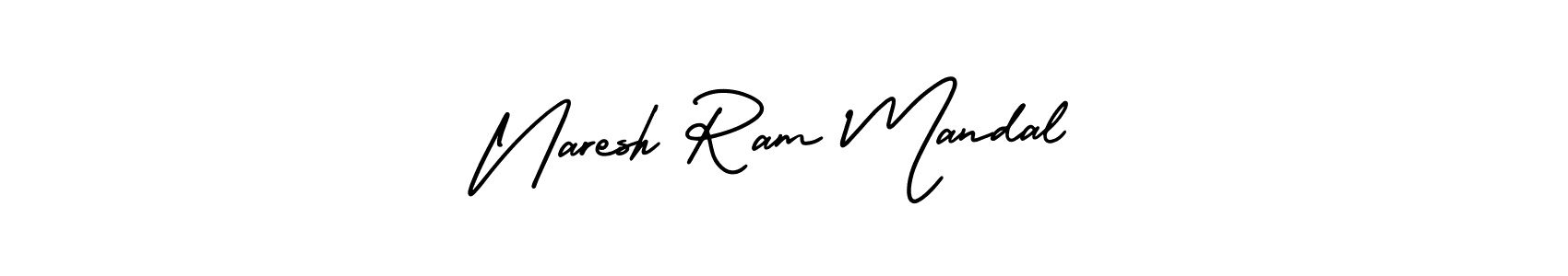 You should practise on your own different ways (AmerikaSignatureDemo-Regular) to write your name (Naresh Ram Mandal) in signature. don't let someone else do it for you. Naresh Ram Mandal signature style 3 images and pictures png