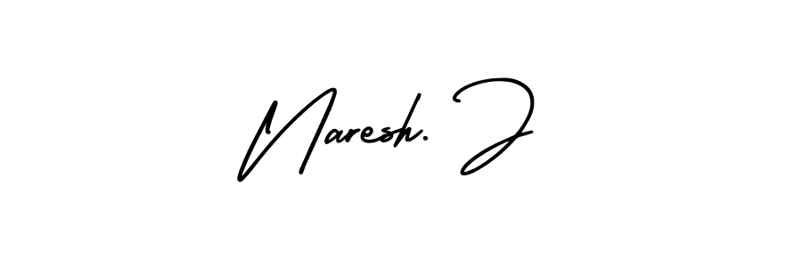 Make a beautiful signature design for name Naresh. J. With this signature (AmerikaSignatureDemo-Regular) style, you can create a handwritten signature for free. Naresh. J signature style 3 images and pictures png