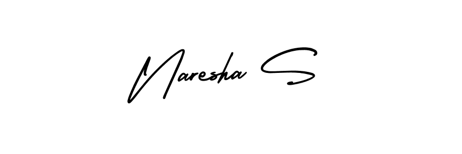 Naresha S stylish signature style. Best Handwritten Sign (AmerikaSignatureDemo-Regular) for my name. Handwritten Signature Collection Ideas for my name Naresha S. Naresha S signature style 3 images and pictures png