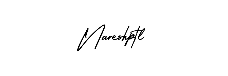 How to make Nareshptl signature? AmerikaSignatureDemo-Regular is a professional autograph style. Create handwritten signature for Nareshptl name. Nareshptl signature style 3 images and pictures png