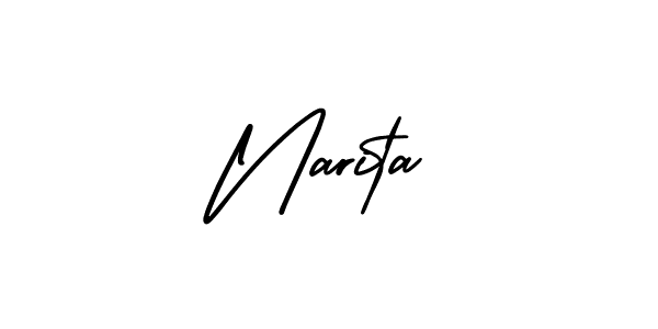 AmerikaSignatureDemo-Regular is a professional signature style that is perfect for those who want to add a touch of class to their signature. It is also a great choice for those who want to make their signature more unique. Get Narita name to fancy signature for free. Narita signature style 3 images and pictures png