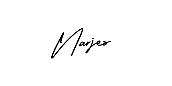 This is the best signature style for the Narjes name. Also you like these signature font (AmerikaSignatureDemo-Regular). Mix name signature. Narjes signature style 3 images and pictures png