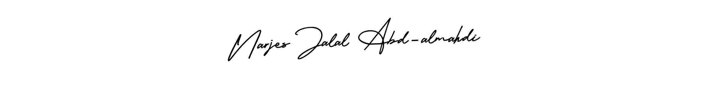 Use a signature maker to create a handwritten signature online. With this signature software, you can design (AmerikaSignatureDemo-Regular) your own signature for name Narjes Jalal Abd-almahdi. Narjes Jalal Abd-almahdi signature style 3 images and pictures png