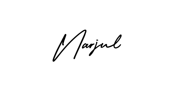 Also You can easily find your signature by using the search form. We will create Narjul name handwritten signature images for you free of cost using AmerikaSignatureDemo-Regular sign style. Narjul signature style 3 images and pictures png