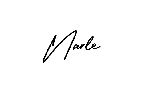 This is the best signature style for the Narle name. Also you like these signature font (AmerikaSignatureDemo-Regular). Mix name signature. Narle signature style 3 images and pictures png
