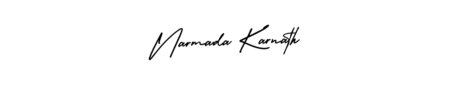 Similarly AmerikaSignatureDemo-Regular is the best handwritten signature design. Signature creator online .You can use it as an online autograph creator for name Narmada Karnath. Narmada Karnath signature style 3 images and pictures png