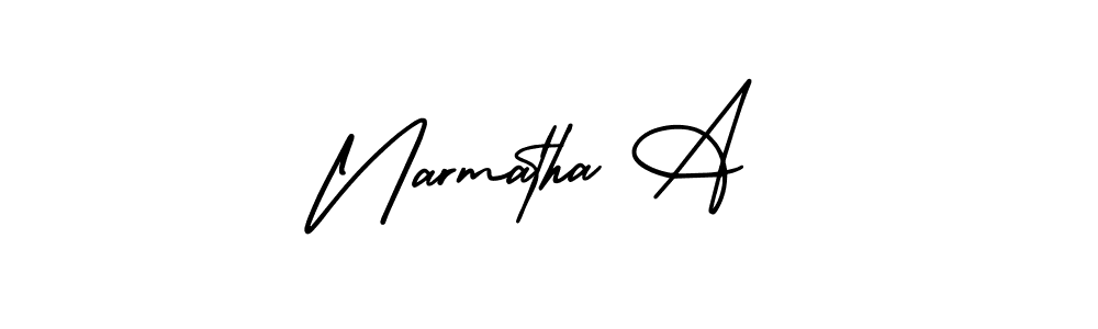 Create a beautiful signature design for name Narmatha A. With this signature (AmerikaSignatureDemo-Regular) fonts, you can make a handwritten signature for free. Narmatha A signature style 3 images and pictures png