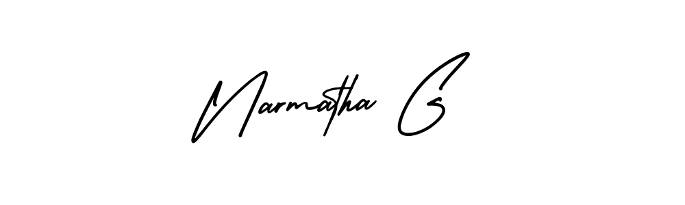 It looks lik you need a new signature style for name Narmatha G. Design unique handwritten (AmerikaSignatureDemo-Regular) signature with our free signature maker in just a few clicks. Narmatha G signature style 3 images and pictures png