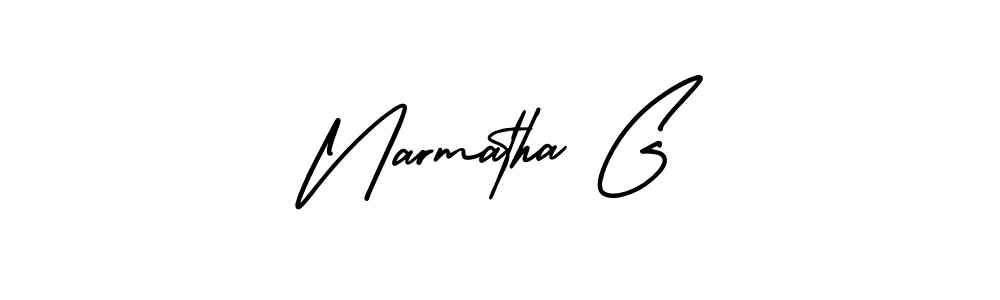AmerikaSignatureDemo-Regular is a professional signature style that is perfect for those who want to add a touch of class to their signature. It is also a great choice for those who want to make their signature more unique. Get Narmatha G name to fancy signature for free. Narmatha G signature style 3 images and pictures png