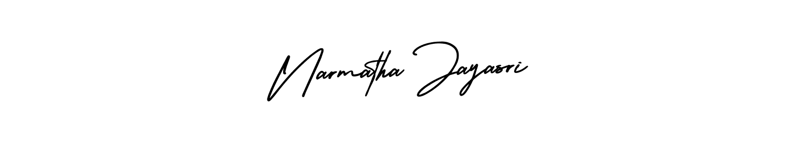 if you are searching for the best signature style for your name Narmatha Jayasri. so please give up your signature search. here we have designed multiple signature styles  using AmerikaSignatureDemo-Regular. Narmatha Jayasri signature style 3 images and pictures png