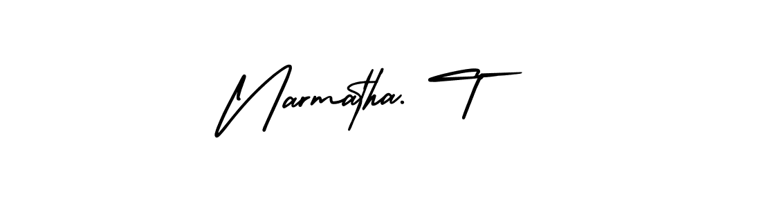 Similarly AmerikaSignatureDemo-Regular is the best handwritten signature design. Signature creator online .You can use it as an online autograph creator for name Narmatha. T. Narmatha. T signature style 3 images and pictures png