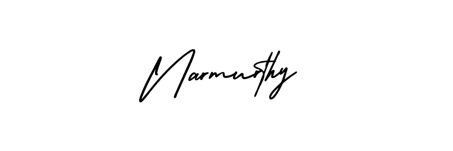 How to make Narmurthy name signature. Use AmerikaSignatureDemo-Regular style for creating short signs online. This is the latest handwritten sign. Narmurthy signature style 3 images and pictures png
