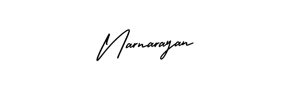 You should practise on your own different ways (AmerikaSignatureDemo-Regular) to write your name (Narnarayan) in signature. don't let someone else do it for you. Narnarayan signature style 3 images and pictures png